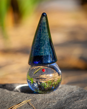 AO Glass handcrafted glass art display near Burlington Square Vermont
