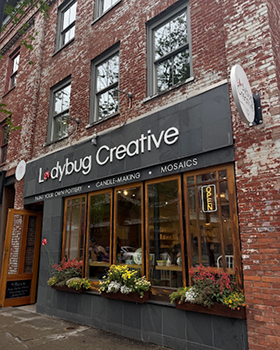 Ladybug Creative storefront near Burlington Square Vermont